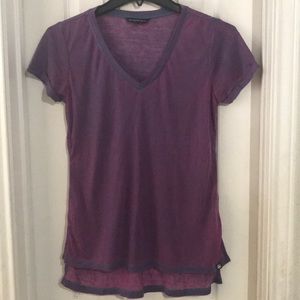 ROCK & REPUBLIC PURPLE BURNOUT VNECK TEE SZ SMALL